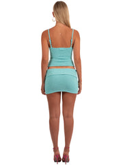 Lola Mini Skirt | Turquoise