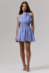Distinguished | Powder Blue Asymmetric Ruffled Mini Dress