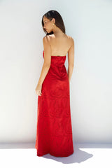 Riviera Rouge Strapless Maxi Dress Red