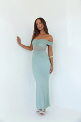 You���re Radiant Off Shoulder Maxi Dress Green