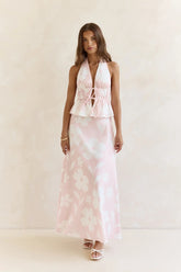 Shining Lights Maxi Skirt Pink