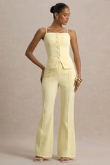 Jada | Lemon Tailored Flared-Leg Trousers