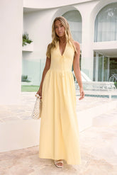 Arrietty Halter Maxi Dress Yellow