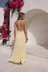 Sunray Plisse Maxi Dress Yellow