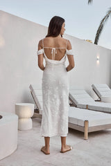 Tropical Tide Maxi Dress White