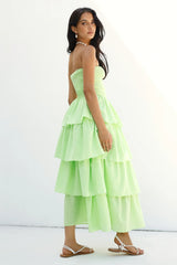 Glass Slipper Strapless Maxi Dress Green