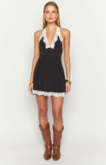 Cassidy Black Polka Dot Mini Dress