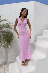 Seashell Diaries Lace Maxi Dress Pink