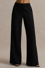 Silvia | Black Straight-Leg Trousers