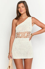 Gyanna Cream Crochet Mini Dress