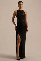 Opaline | Black Crew-Neck Maxi Dress