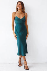 Autumn Valley Midi Dress Forest Green