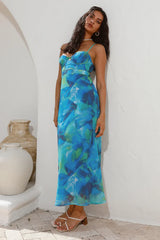 Diving Into The Ocean Midi Dress Blue