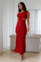 Dreamer���s Path Off The Shoulder Maxi Dress Red