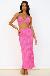 Surrender Yourself Maxi Skirt Pink
