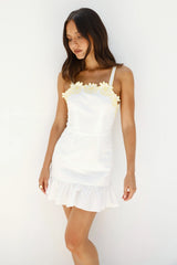 Under Sunflowers Mini Dress White