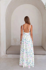 Peach Passion Maxi Dress White