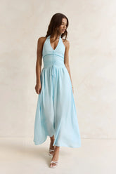 Heart Of Ours Halter Maxi Dress Blue