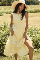 With The Wind Midi Dress Yellow