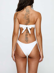 Waves Crashing Bikini Top White