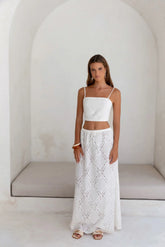 Ocean Air Oasis Crop Top White
