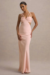Leandra | Pink Strappy Cut-Out Maxi Dress