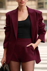 Lina | Burgundy Tailored Shorts