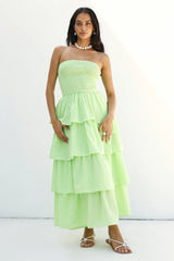 Glass Slipper Strapless Maxi Dress Green