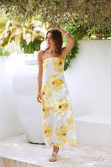 Daydream Daze Strapless Maxi Dress Print