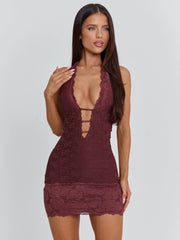 INDIA MINI DRESS DARK MAUVE
