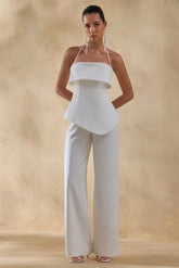 Zura | White Square-Neck Jumpsuit