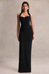 Robyn | Black Sweetheart-Neck Maxi Dress