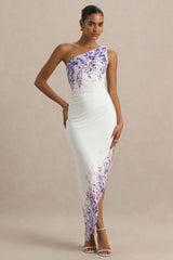 Sybil | Wisteria Floral Print Asymmetric Midi Dress