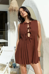 Citrine Delights Mini Dress Brown
