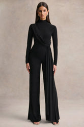 Havenna | Black High-Neck Jumpsuit