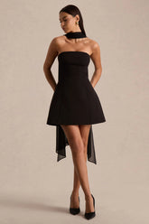 Noor | Bandeau-Neck Mini Dress With Scarf Detail
