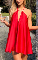 Sympathy Red Halter Neck Mini Dress