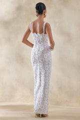 Zarisse | White Lace Square-Neck Maxi Dress