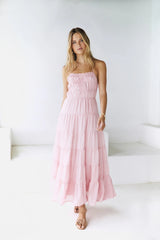Renaissance Art Maxi Dress Pink