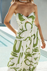 Carry A Tune Strapless Maxi Dress Green