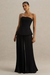Feeling Good | Black Bandeau Jumpsuit With Pleated Trouser