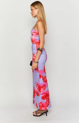 Arizona Purple Floral Print Maxi Dress