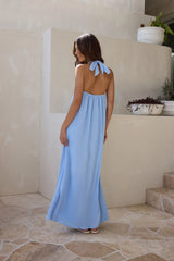 Isle Of Chic Halter Maxi Dress Blue