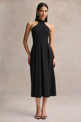 Rhode | Black Halter-Neck Midi Dress