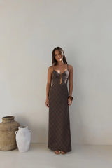 Riviera Nights Maxi Dress Chocolate