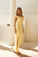 Breeze Of Pink Maxi Dress Yellow