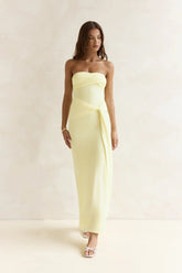 Follow You Strapless Maxi Dress Yellow