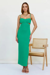 Date Down Maxi Dress Green