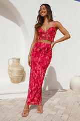 Waiting On You Maxi Skirt Red
