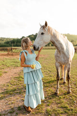 Raphael Tiered Maxi Dress - Blue